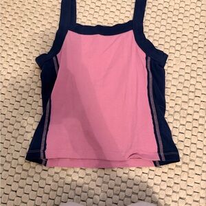 Pilcro Pink Tank Top with Navy Trim